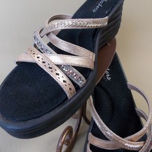 Gold/Glitter Wedge Shoes